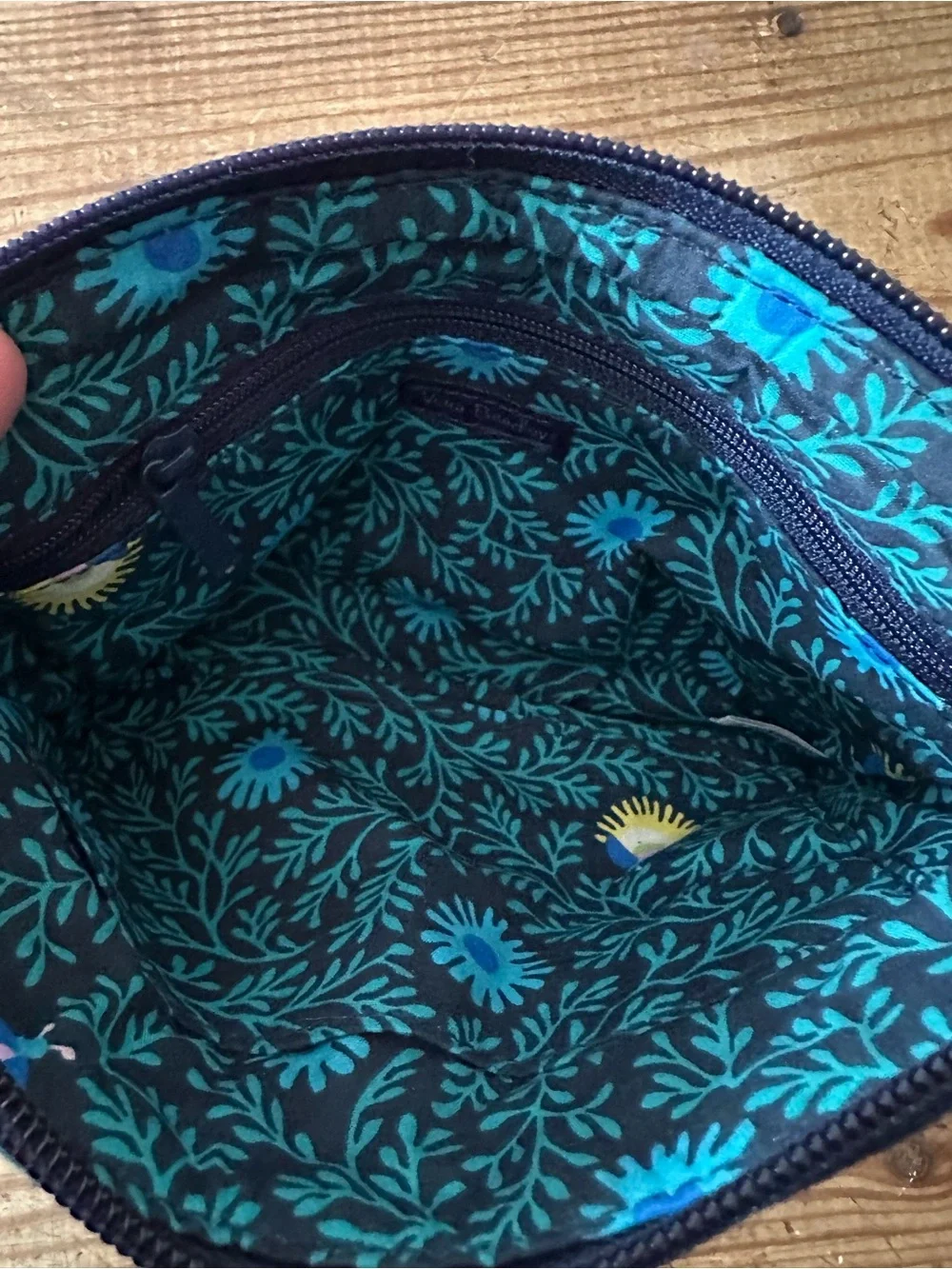Vera Bradley purse wallet wristlet blue floral wildflowers Cottagecore clutch
